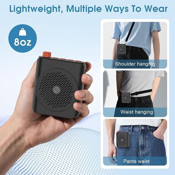 Dual Wireless Microphone Voice Amplifier for Teachers with Magnetic Charging - Picture 5 of 8